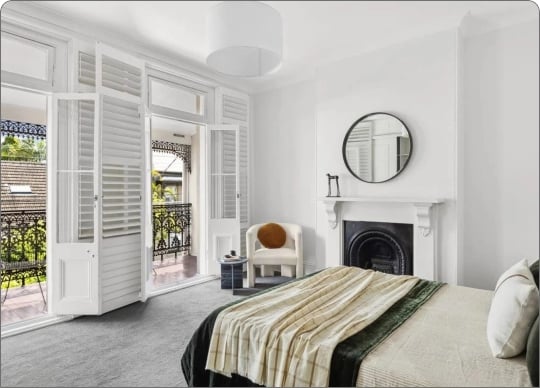 Bright bedroom in a residential investment property